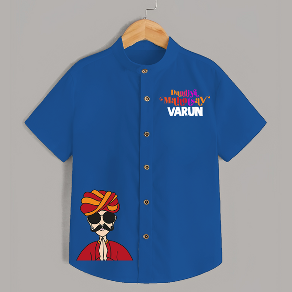 Dandiya Maharaja Personalized Shirt - COBALT BLUE - 0 - 6 Months Old (Chest 23")