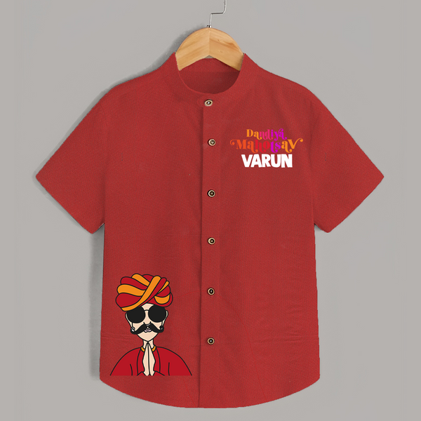 Dandiya Maharaja Personalized Shirt - RED - 0 - 6 Months Old (Chest 23")