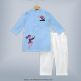 Indian Festive Vibes Personalized Kurta Set - BABY BLUE - 3 - 6 Months Old (Chest 24", Kurta Length 14'', Waist 19", Pant Length 14")