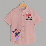 Indian Festive Vibes Personalized Shirt - PEACH - 0 - 6 Months Old (Chest 23")