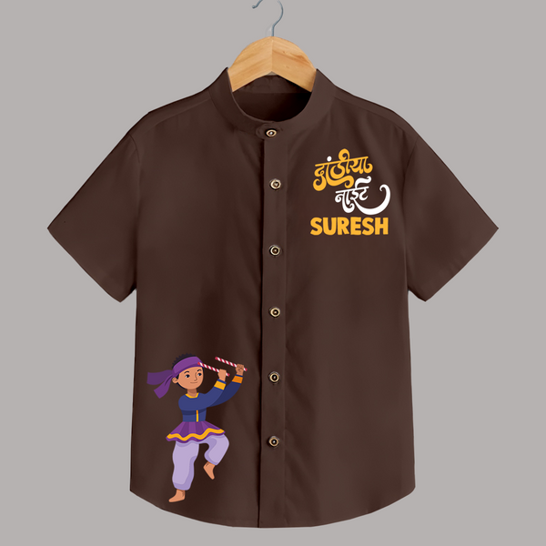 Indian Festive Vibes Personalized Shirt - CHOCOLATE BROWN - 0 - 6 Months Old (Chest 23")