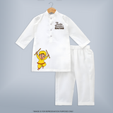  Garba Rockstar Personalized Kurta Set - WHITE - 3 - 6 Months Old (Chest 24", Kurta Length 14'', Waist 19", Pant Length 14")