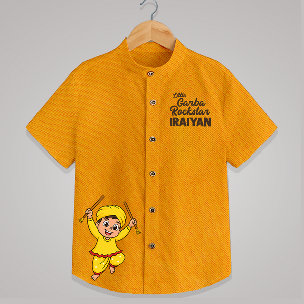 Little Rockstar Personalized Shirt - CHROME YELLOW - 0 - 6 Months Old (Chest 23")