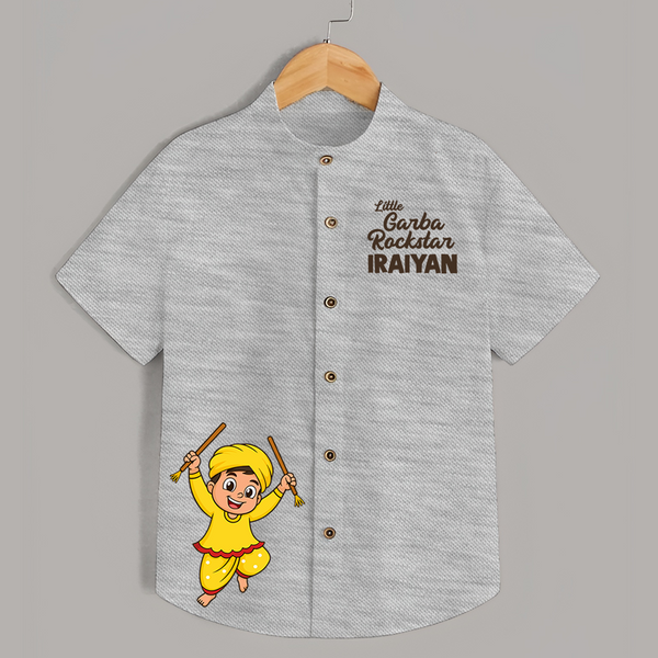 Little Rockstar Personalized Shirt - GREY - 0 - 6 Months Old (Chest 23")