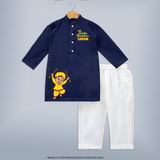  Garba Rockstar Personalized Kurta Set - NAVY BLUE - 3 - 6 Months Old (Chest 24", Kurta Length 14'', Waist 19", Pant Length 14")