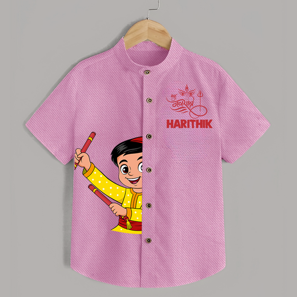 Chota Dandiya Personalized Shirt - BABY PINK - 0 - 6 Months Old (Chest 23")