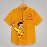 Chota Dandiya Personalized Shirt - CHROME YELLOW - 0 - 6 Months Old (Chest 23")