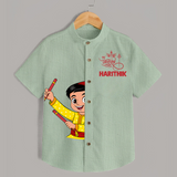 Chota Dandiya Personalized Shirt - MINT GREEN - 0 - 6 Months Old (Chest 23")