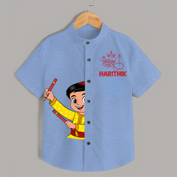 Chota Dandiya Personalized Shirt - SKY BLUE - 0 - 6 Months Old (Chest 23")