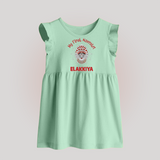 My First Navratri Divine Face Personalized Baby Frock - MINT GREEN - 0 - 3 Months Old (Chest 17")