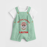My First Navratri Divine Face Personalized Dungaree  - MINT GREEN - 0 - 5 Months Old (Chest 18")