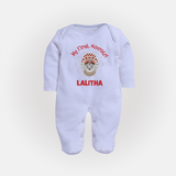 My First Navratri Divine Face Personalized Full Body Suit - BABY BLUE - New Born (Chest 7.5")