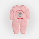 My First Navratri Divine Face Personalized Full Body Suit - BABY PINK - New Born (Chest 7.5")