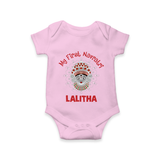 My First Navratri Divine Face Personalized Romper - BABY PINK - New Born (Chest 14")