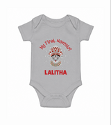 My First Navratri Divine Face Personalized Romper - GREY - New Born (Chest 14")