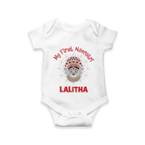 My First Navratri Divine Face Personalized Romper - WHITE - New Born (Chest 14")