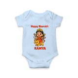 Happy Navratri Goddess Personalized Romper - BABY BLUE - New Born (Chest 14")