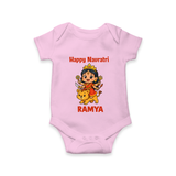 Happy Navratri Goddess Personalized Romper - BABY PINK - New Born (Chest 14")