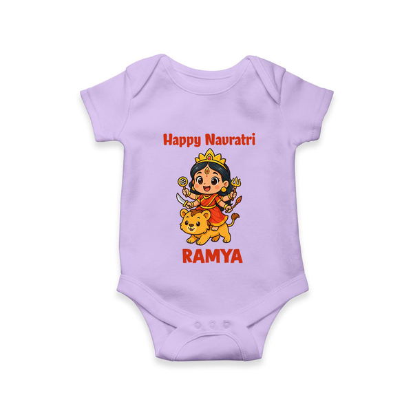 Happy Navratri Goddess Personalized Romper - LILAC - New Born (Chest 14")