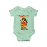 Happy Navratri Goddess Personalized Romper - MINT GREEN - New Born (Chest 14")