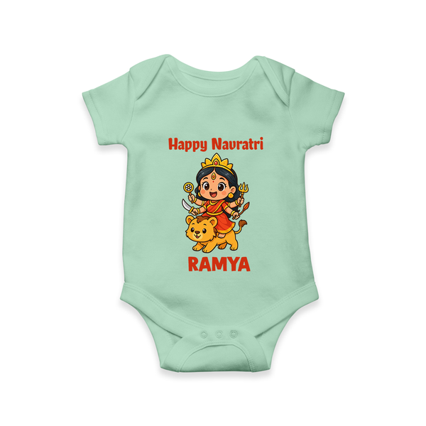 Happy Navratri Goddess Personalized Romper - MINT GREEN - New Born (Chest 14")