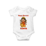Happy Navratri Goddess Personalized Romper - WHITE - New Born (Chest 14")