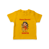 Happy Navratri Goddess Personalized T Shirt - CHROME YELLOW - 0-5 Months Old (Chest 17")