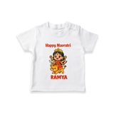 Happy Navratri Goddess Personalized T Shirt - WHITE - 0-5 Months Old (Chest 17")