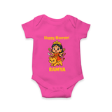 Happy Navratri Goddess Personalized Romper - HOT PINK - New Born (Chest 14")