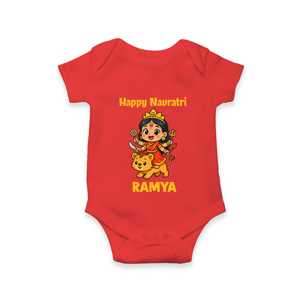 Happy Navratri Goddess Personalized Romper - RED - New Born (Chest 14")