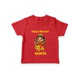Happy Navratri Goddess Personalized T Shirt - RED - 0-5 Months Old (Chest 17")