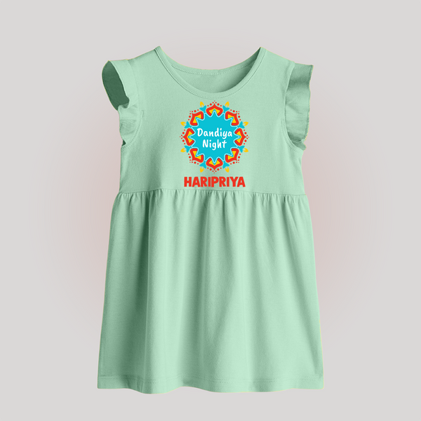 Dandiya Night Personalized Baby Frock - MINT GREEN - 0 - 3 Months Old (Chest 17")