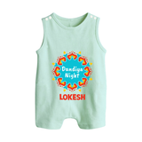 Dandiya Night Personalized Button Romper - MINT GREEN - New Born (Chest 18")