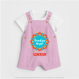 Dandiya Night Personalized Dungaree  - BABY PINK - 0 - 5 Months Old (Chest 18")