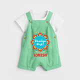 Dandiya Night Personalized Dungaree  - GREEN - 0 - 5 Months Old (Chest 18")