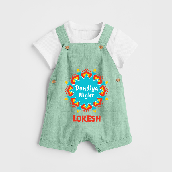Dandiya Night Personalized Dungaree  - MINT GREEN - 0 - 5 Months Old (Chest 18")