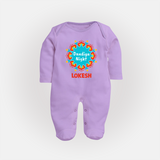 Dandiya Night Personalized Full Body Suit - LILAC - New Born (Chest 7.5")