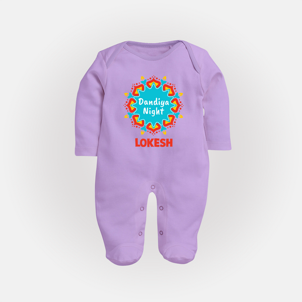 Dandiya Night Personalized Full Body Suit - LILAC - New Born (Chest 7.5")