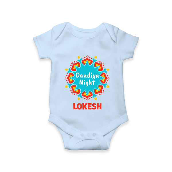 Dandiya Night Personalized Romper - BABY BLUE - New Born (Chest 14")