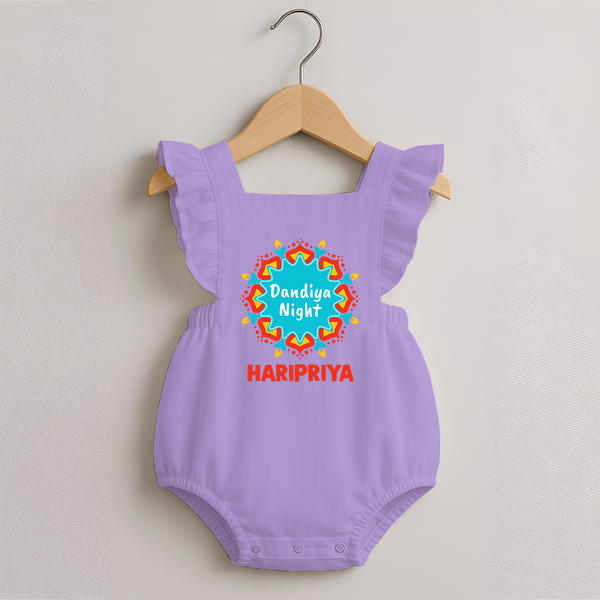 Dandiya Night Personalized Romper Frock - LILAC - 0 - 3 Months Old (Chest 19")