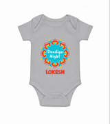 Dandiya Night Personalized Romper - GREY - New Born (Chest 14")
