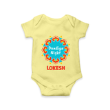 Dandiya Night Personalized Romper - PASTEL YELLOW - New Born (Chest 14")