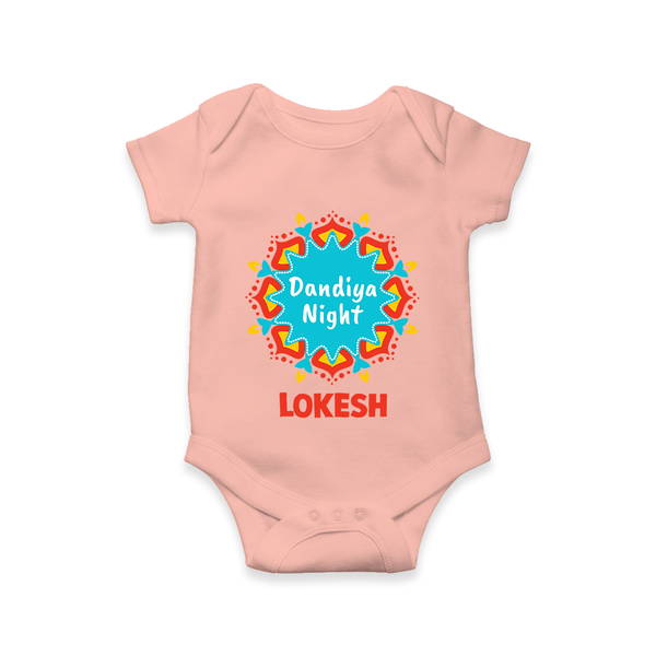 Dandiya Night Personalized Romper - PEACH - New Born (Chest 14")