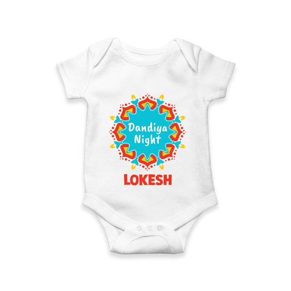 Dandiya Night Personalized Romper - WHITE - New Born (Chest 14")