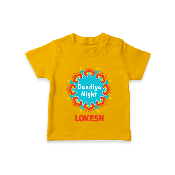 Dandiya Night Personalized T Shirt - CHROME YELLOW - 0-5 Months Old (Chest 17")