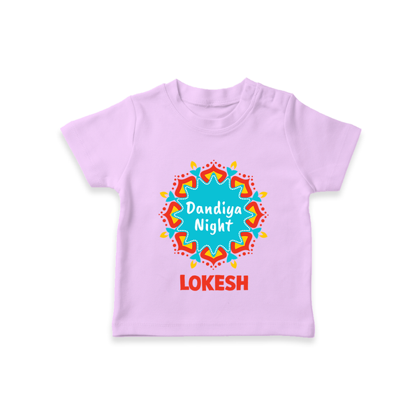 Dandiya Night Personalized T Shirt - LILAC - 0-5 Months Old (Chest 17")