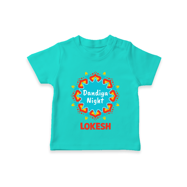 Dandiya Night Personalized T Shirt - TEAL - 0-5 Months Old (Chest 17")