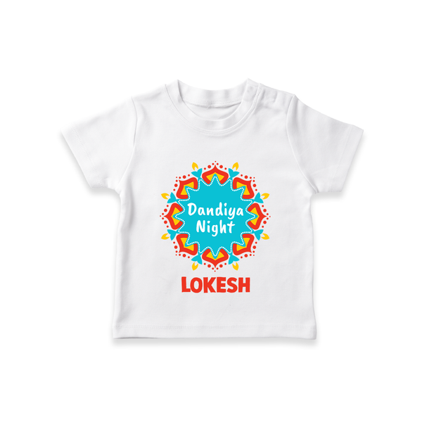 Dandiya Night Personalized T Shirt - WHITE - 0-5 Months Old (Chest 17")