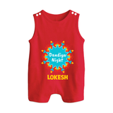 Dandiya Night Personalized Button Romper - RED - New Born (Chest 18")