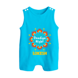 Dandiya Night Personalized Button Romper - SKY BLUE - New Born (Chest 18")